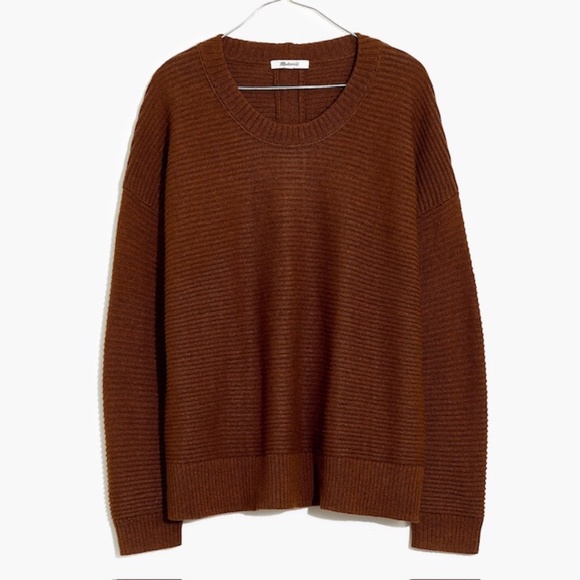 Madewell Greensboro Cotton-Blend Button-Back Sweater, NWT, size M - Picture 1 of 8